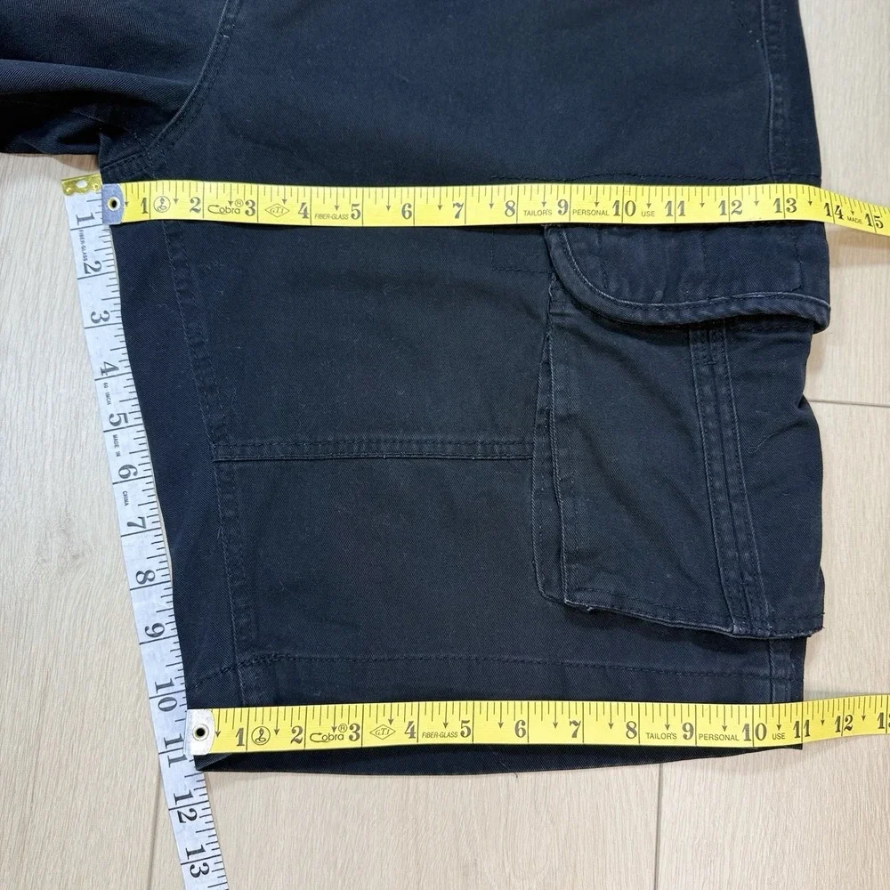 Foot Locker Cargo Shorts Mens 33 Black Cotton Utility Y2K Streetwear‎ Style Fit